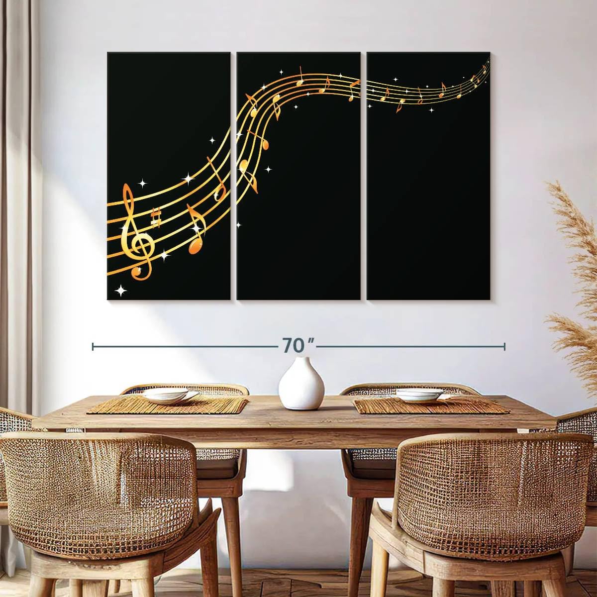 Amazon.com: ElephantStock - Flowing Golden Music Notes Wall Art